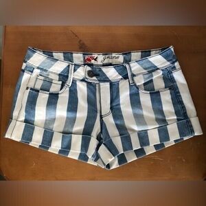 Grane Blue and White Striped Shorts